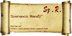 Szerencs René névjegykártya